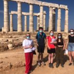 T2-Sounion2: Term two students take a short breather at the end of a lecture on the Temple of Poseidon at Sounion.